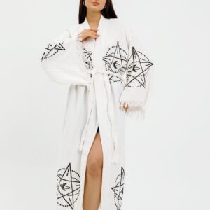 Халат от 100% органичен памук с ръчен печат и органични багрила Harmony