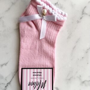 Дамски чорапи, розови, панделка