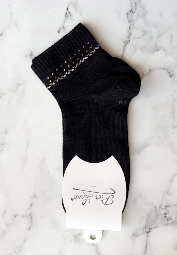 Дамски чорапи, черен, камъчета