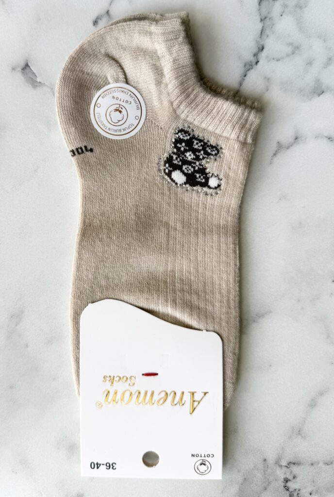 Дамски чорапи, капучино, мече