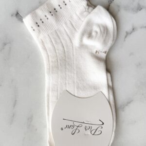 Дамски чорапи, бял, камъчета