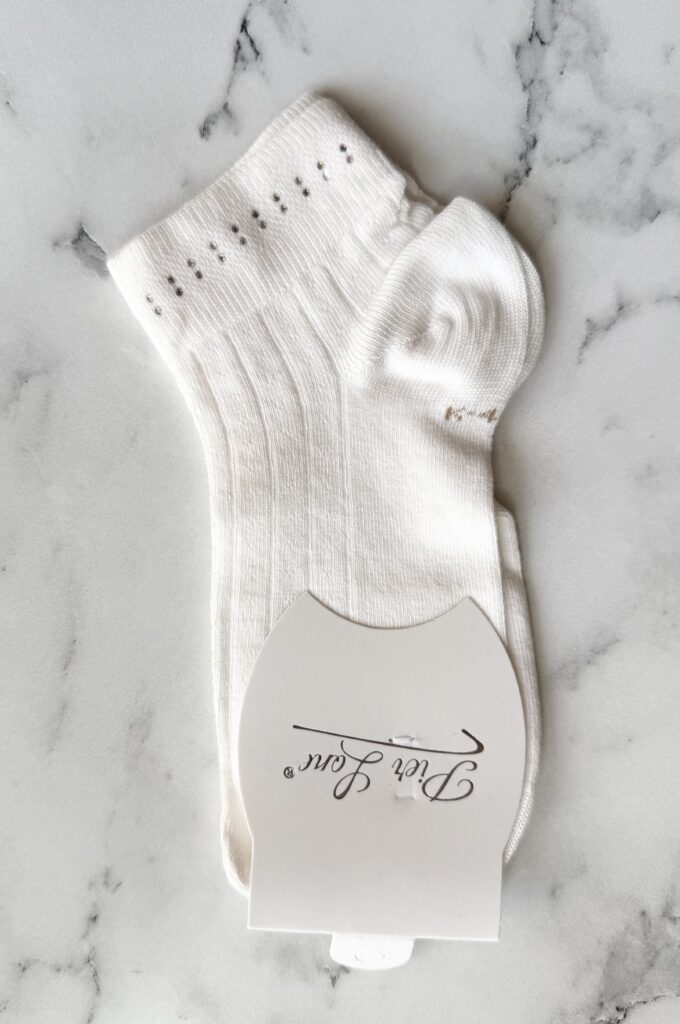 Дамски чорапи, бял, камъчета
