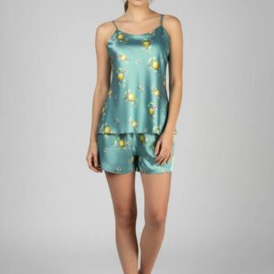 Лятна сатенена дамска пижама"Lemon dream"